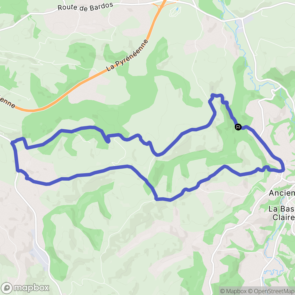Urt : carte du parcours de randonnée - France
