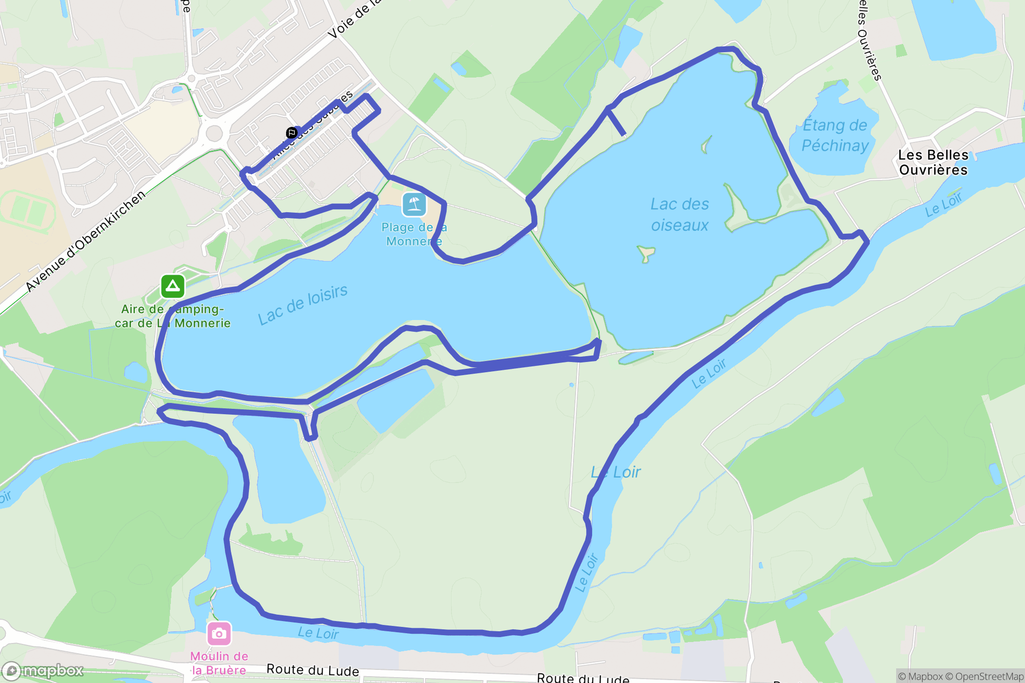 La Flèche : carte du parcours de randonnée - France