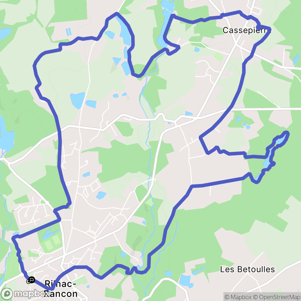 Rilhac-Rancon : carte du parcours de randonnée - France