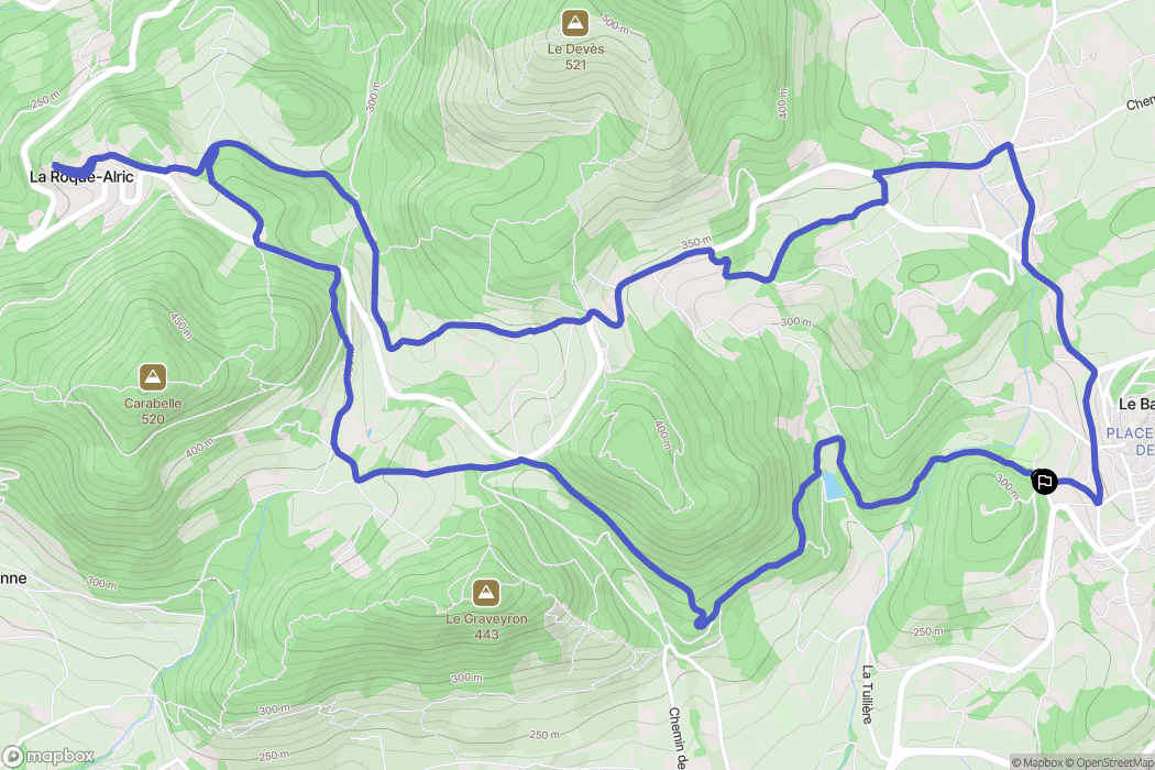 Le Barroux : carte du parcours de randonnée - France