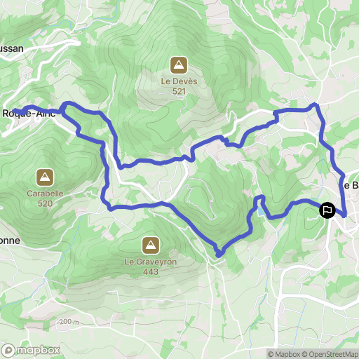 Le Barroux : carte du parcours de randonnée - France