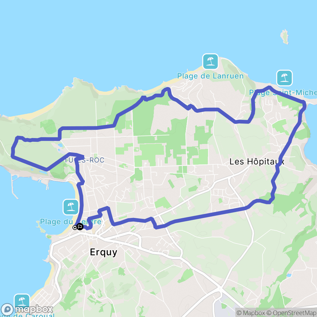 Erquy : carte du parcours de randonnée - France