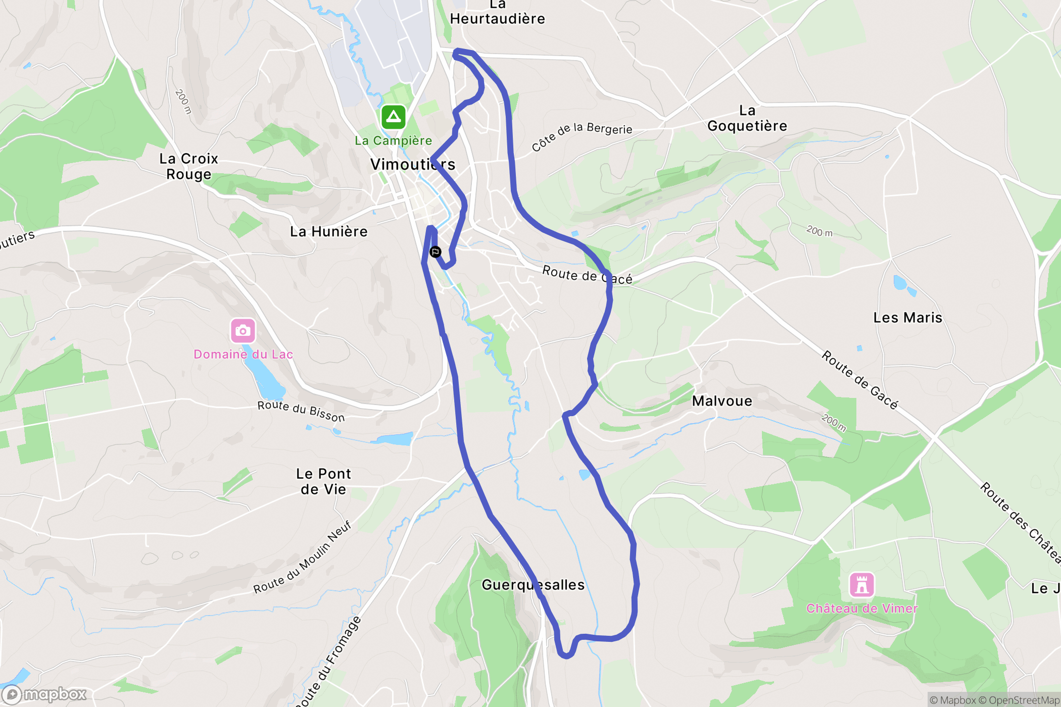 Vimoutiers : carte du parcours de randonnée - France