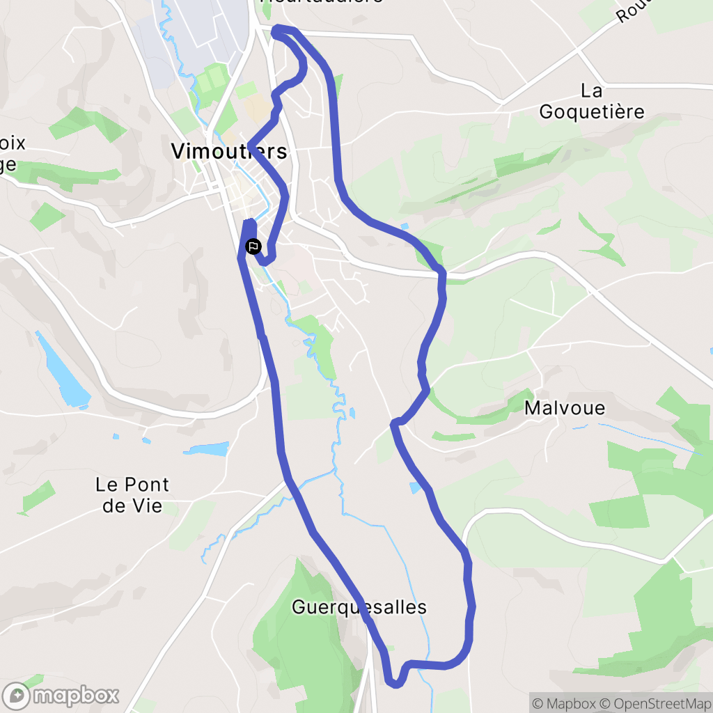 Vimoutiers : carte du parcours de randonnée - France