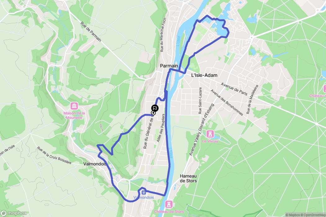 Parmain : carte du parcours de randonnée - France
