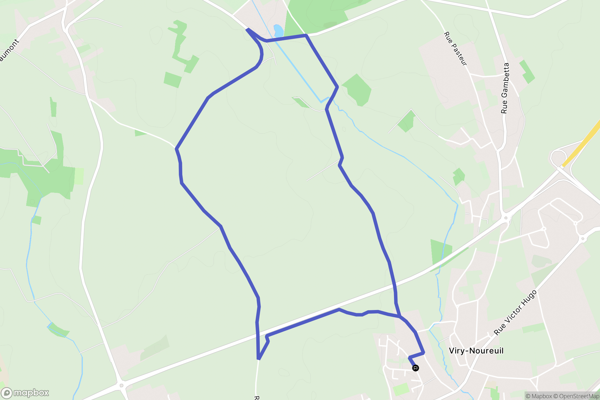 Viry-Noureuil : carte du parcours de randonnée - France