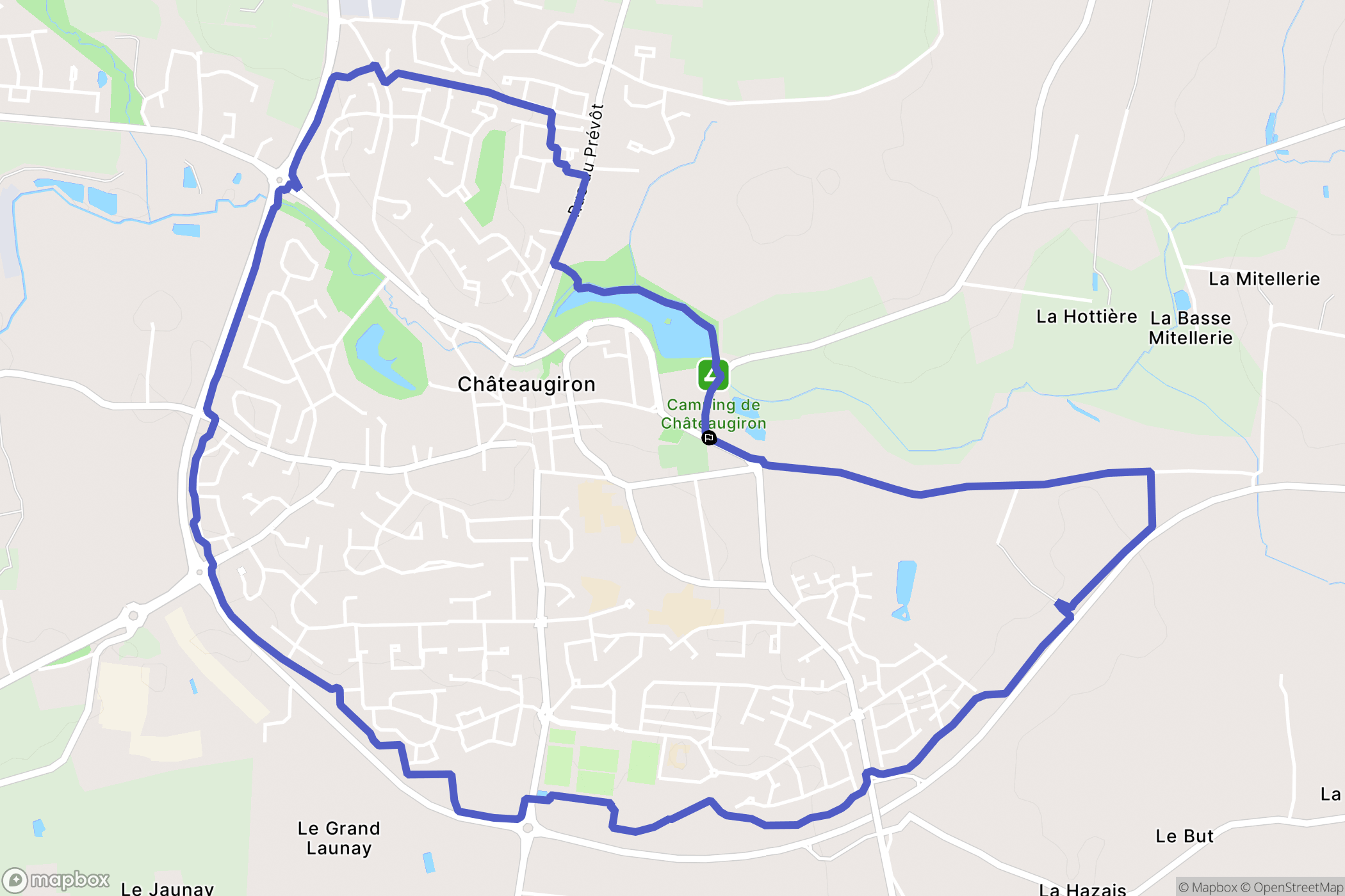 Châteaugiron : carte du parcours de randonnée - France