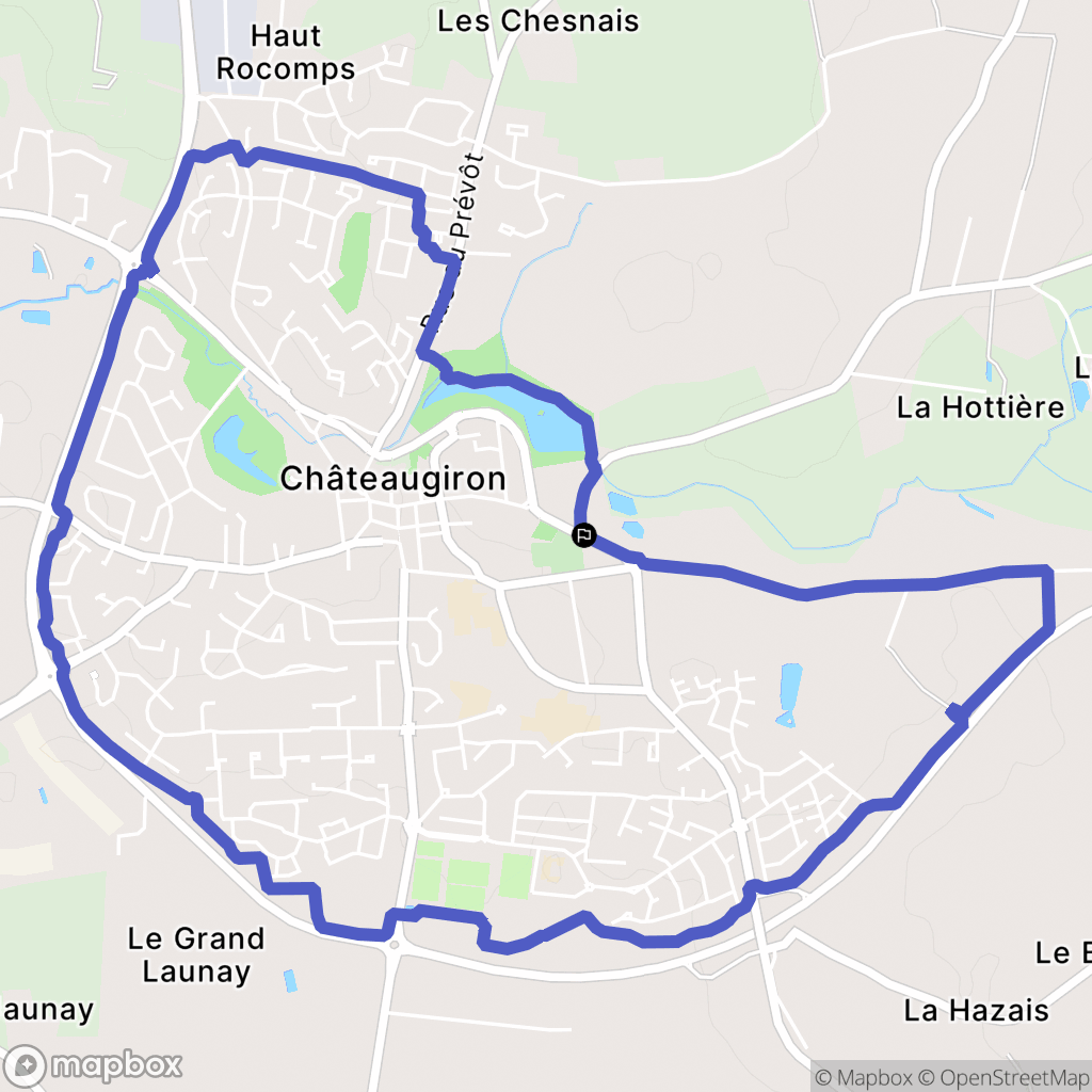 Châteaugiron : carte du parcours de randonnée - France