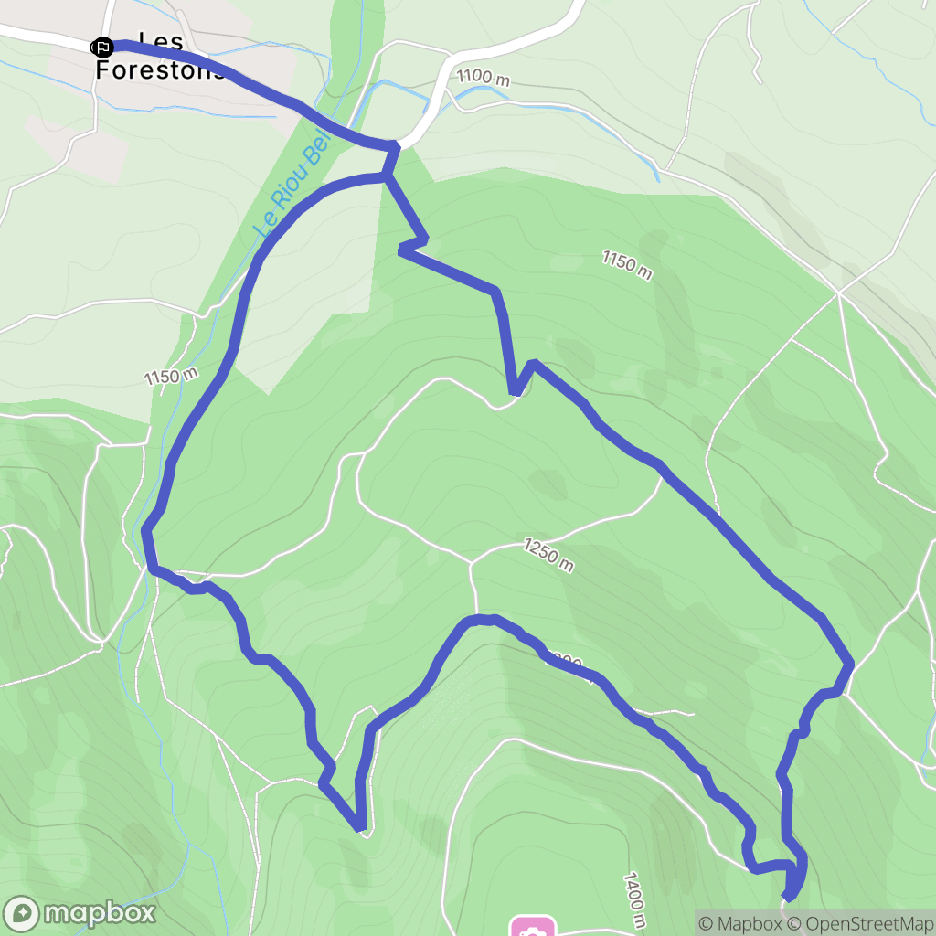 Poligny : carte du parcours de randonnée - France