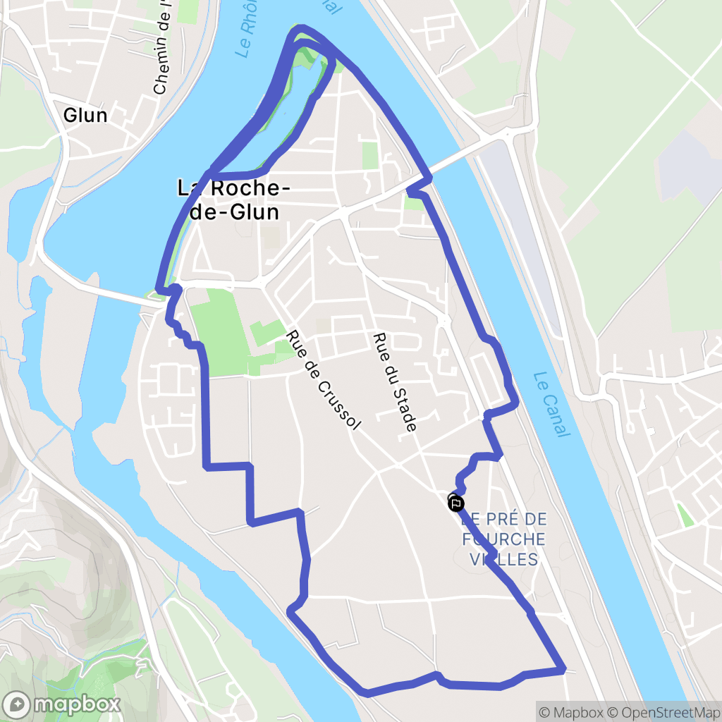 La Roche-de-Glun : carte du parcours de randonnée - France