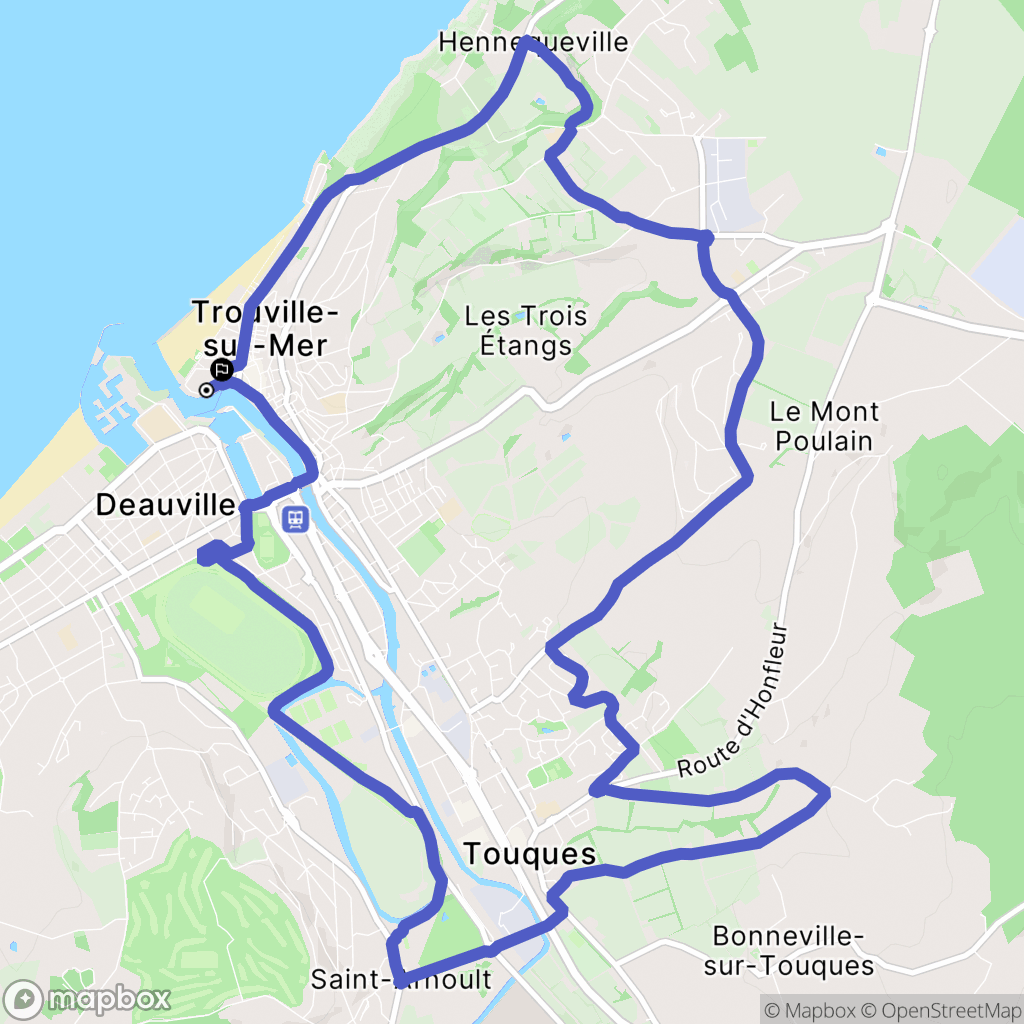Trouville-sur-Mer : carte du parcours de randonnée - France