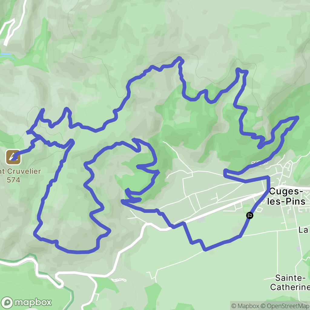 Cuges-les-Pins : carte du parcours de randonnée - France