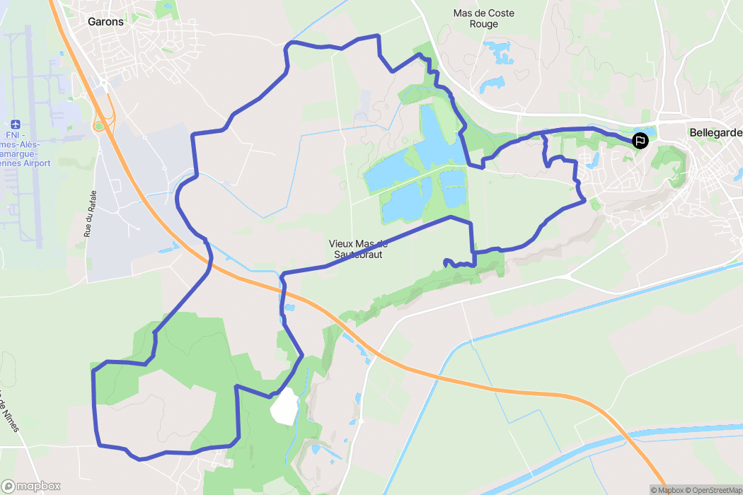 Bellegarde : carte du parcours de randonnée - France