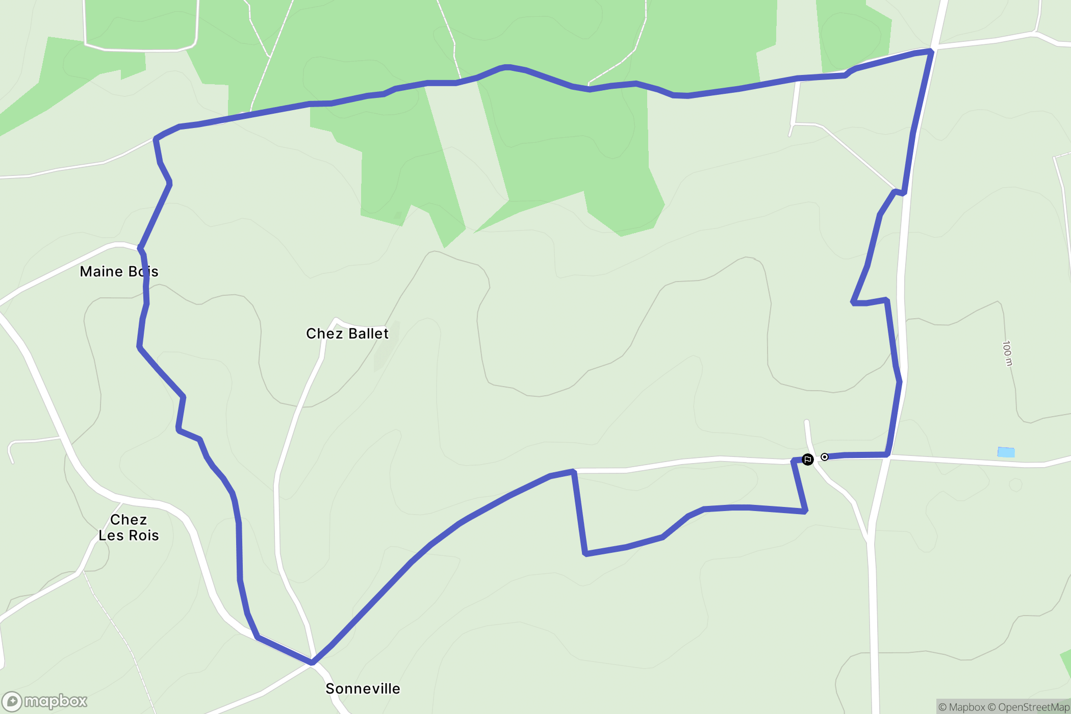 Saint-Preuil : carte du parcours de randonnée - France