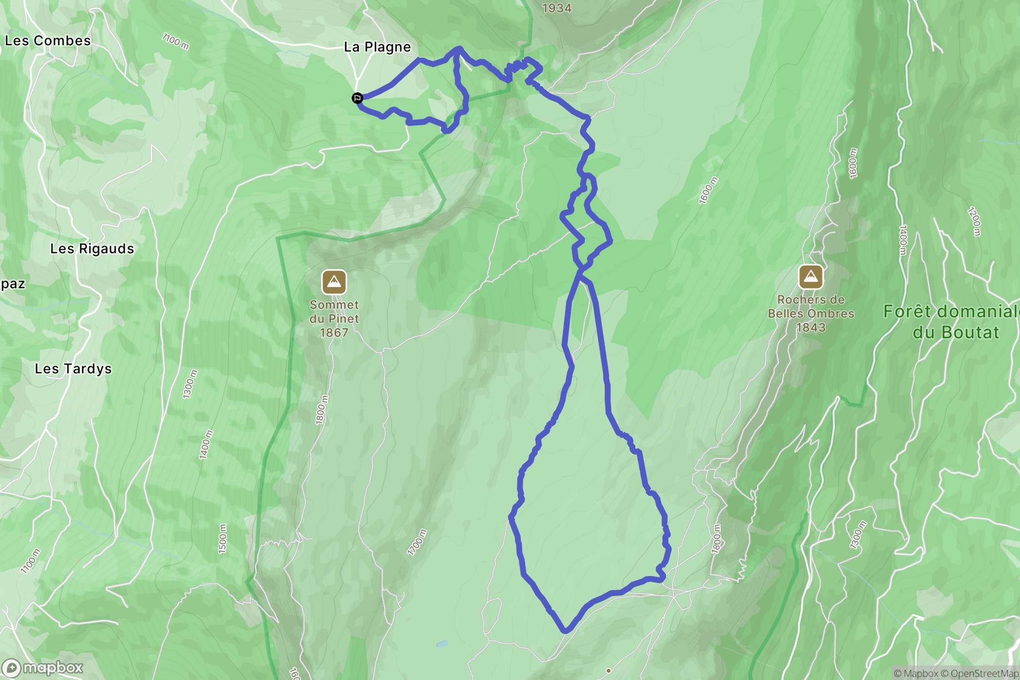 Entremont-le-Vieux : carte du parcours de randonnée - France