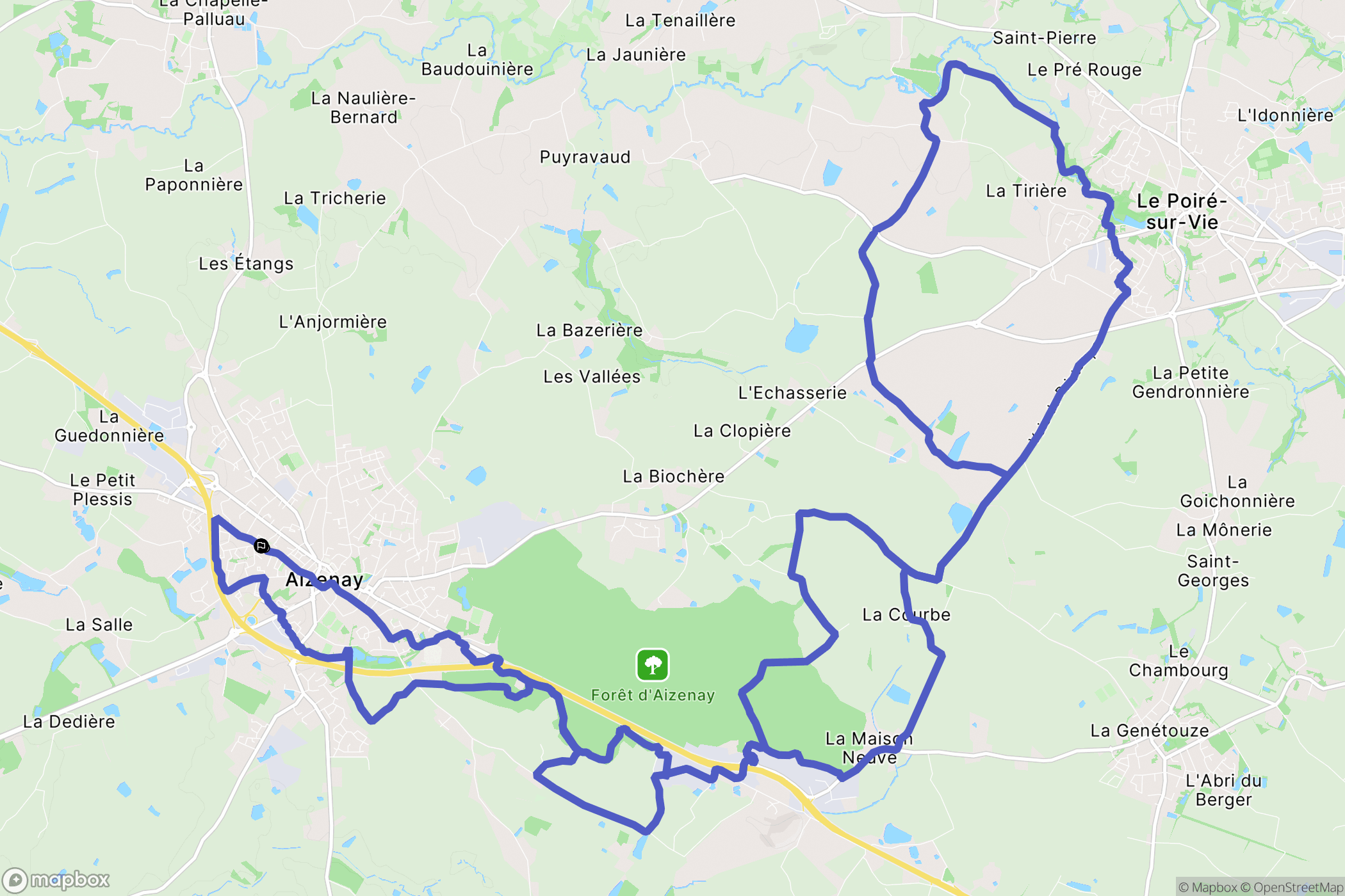 Aizenay : carte du parcours de randonnée - France