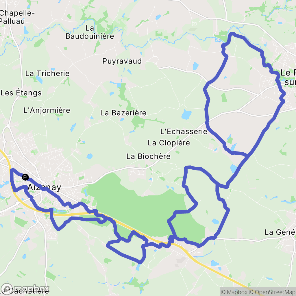 Aizenay : carte du parcours de randonnée - France