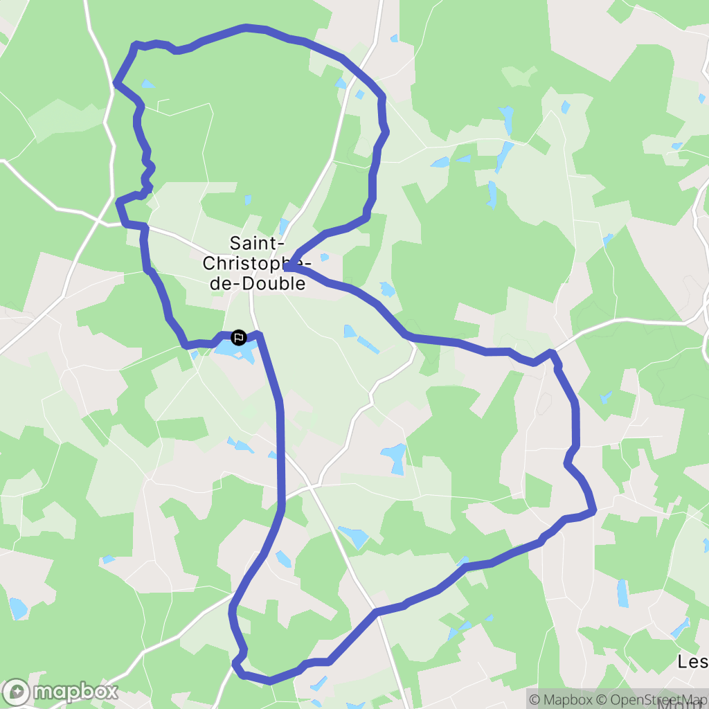 Saint-Christophe-de-Double : carte du parcours de randonnée - France