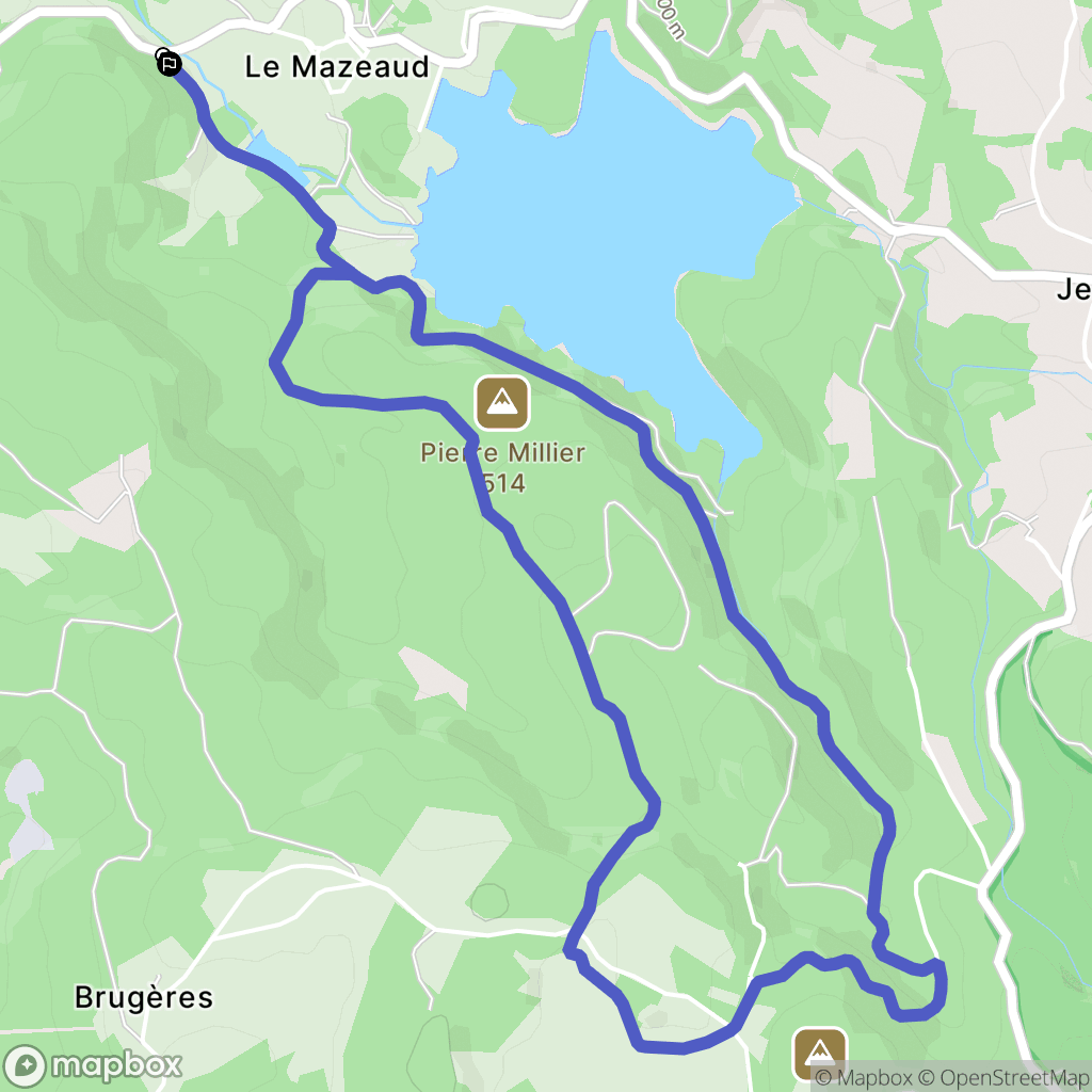 Saint-Léger-la-Montagne : carte du parcours de randonnée - France