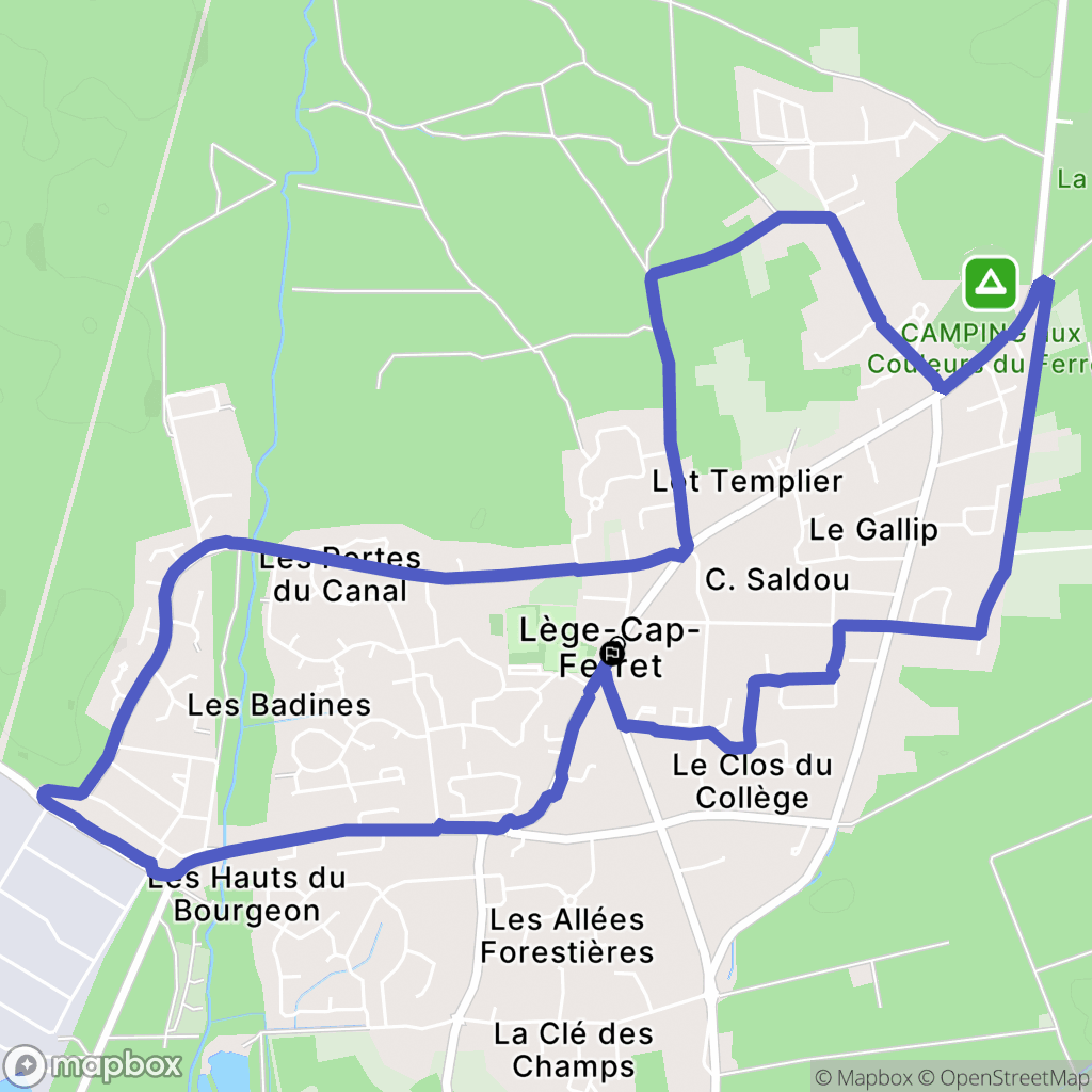 Lège-Cap-Ferret : carte du parcours de randonnée - France