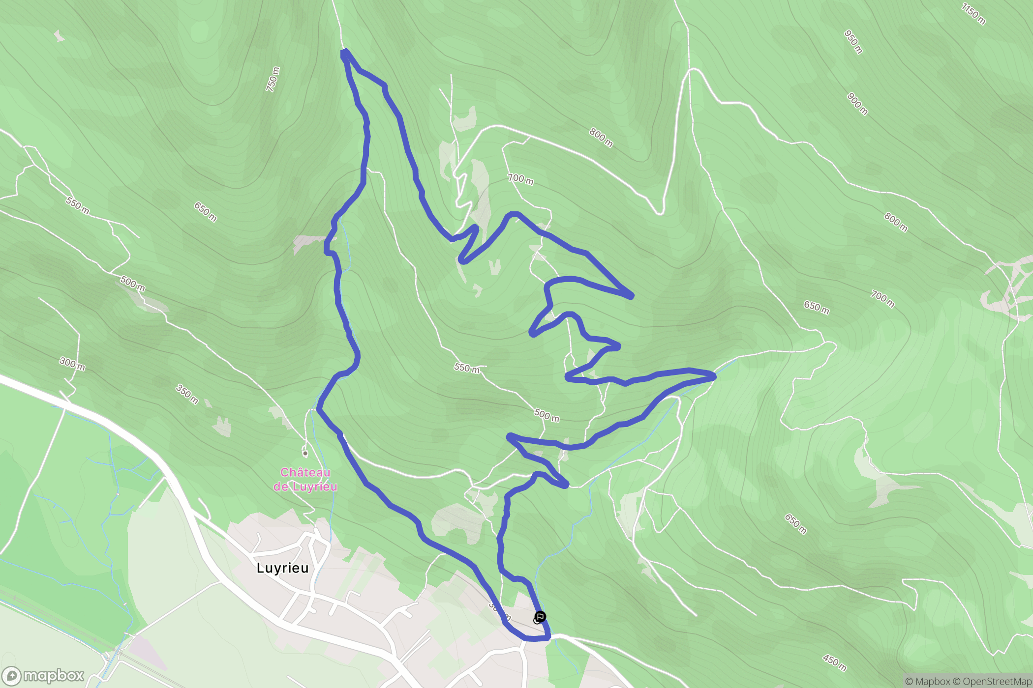 Béon : carte du parcours de randonnée - France