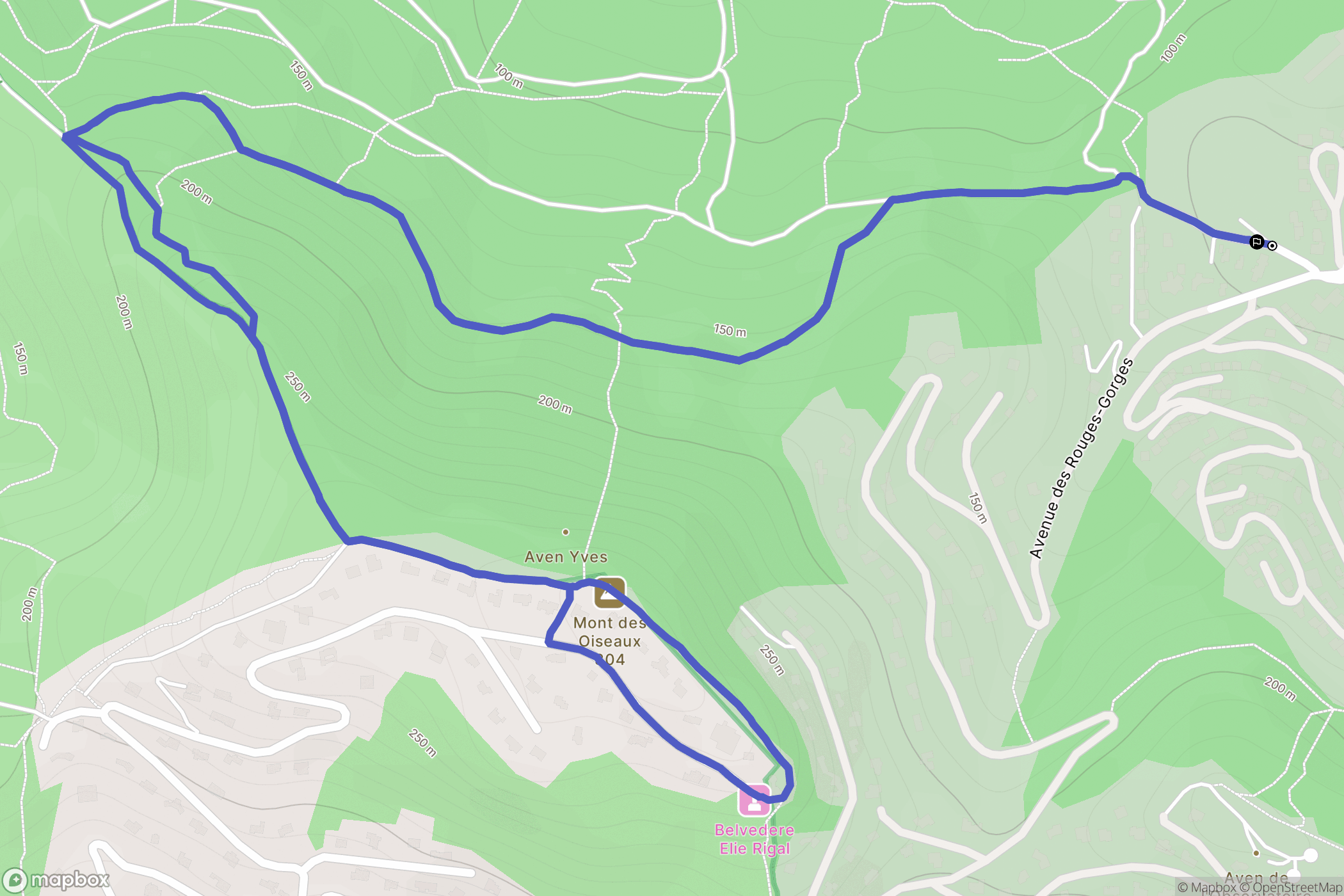 Hyères : carte du parcours de randonnée - France
