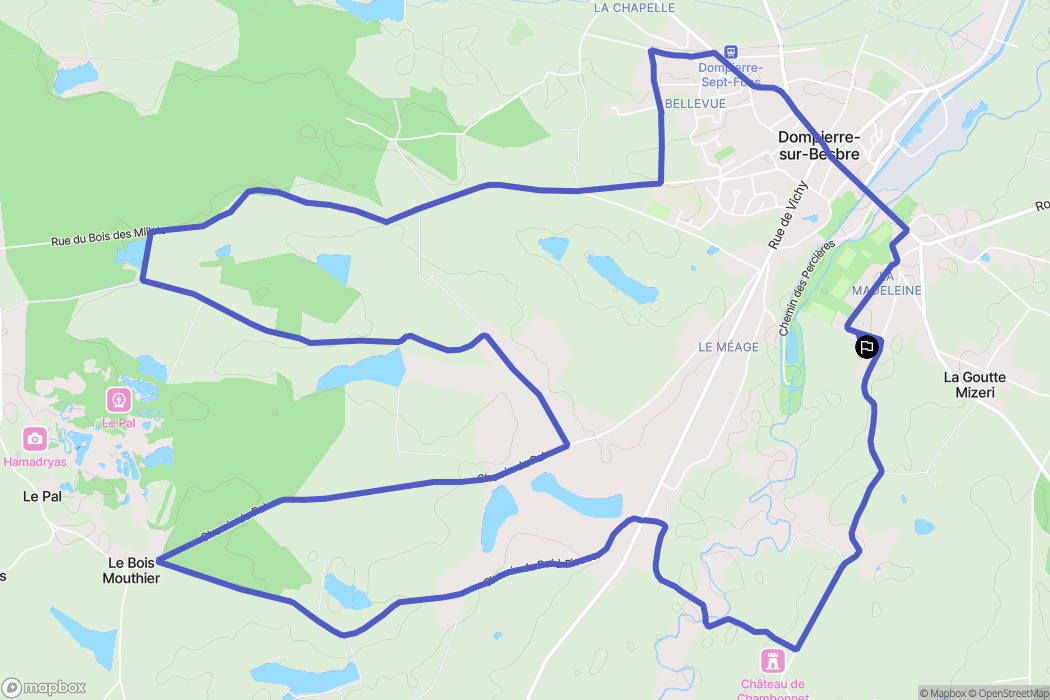 Dompierre-sur-Besbre : carte du parcours de randonnée - France