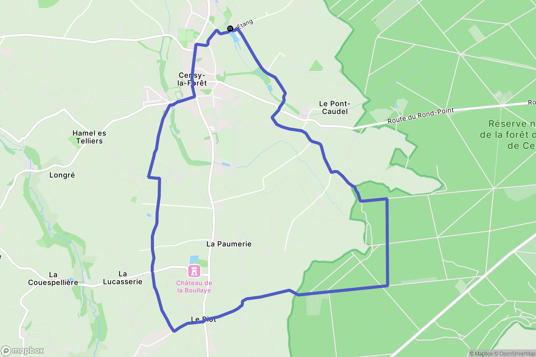 Cerisy-la-Forêt : carte du parcours de randonnée - France