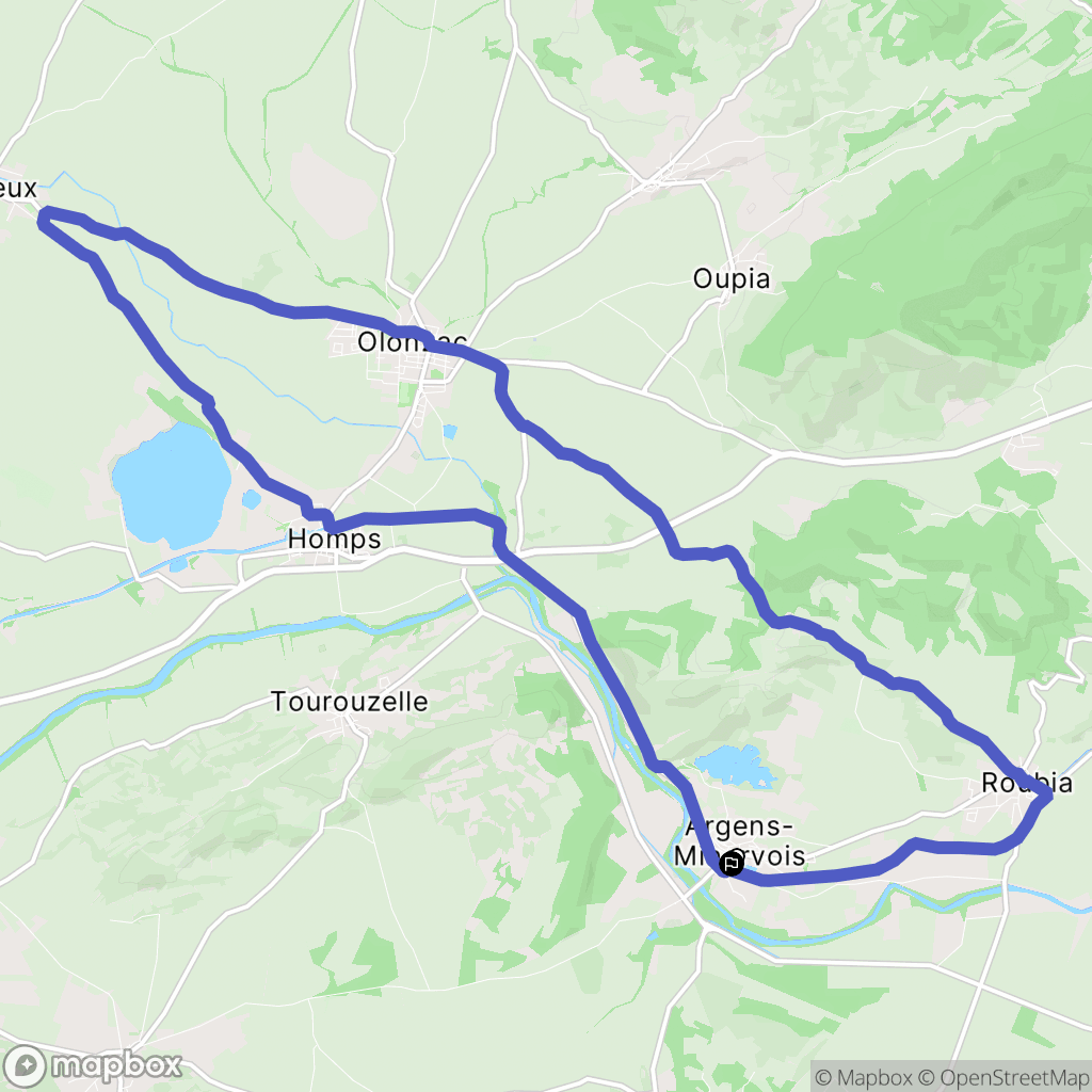 Argens-Minervois : carte du parcours de randonnée - France