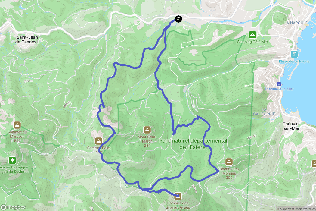 Mandelieu-la-Napoule : carte du parcours de randonnée - France