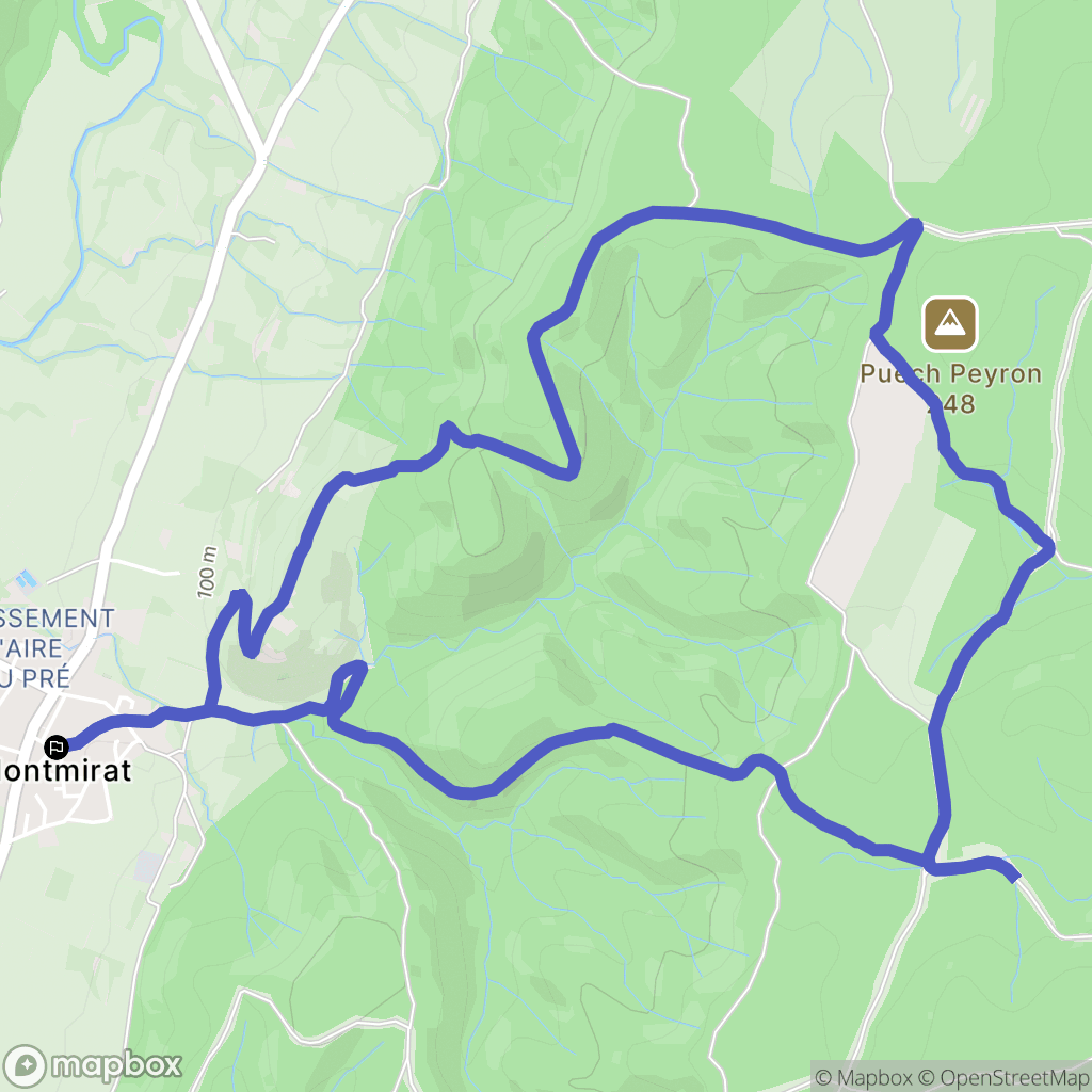 Montmirat : carte du parcours de randonnée - France
