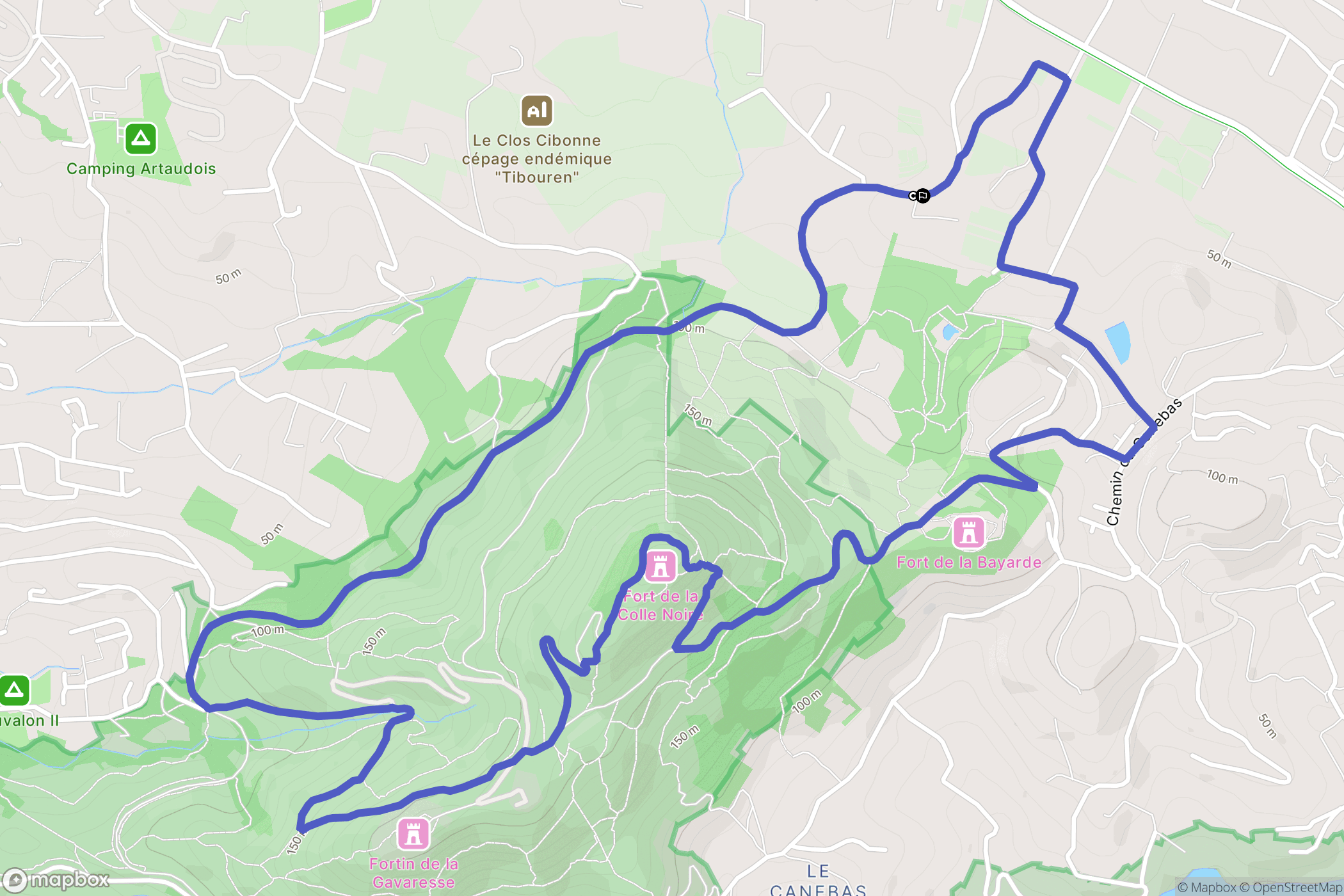 Carqueiranne : carte du parcours de randonnée - France