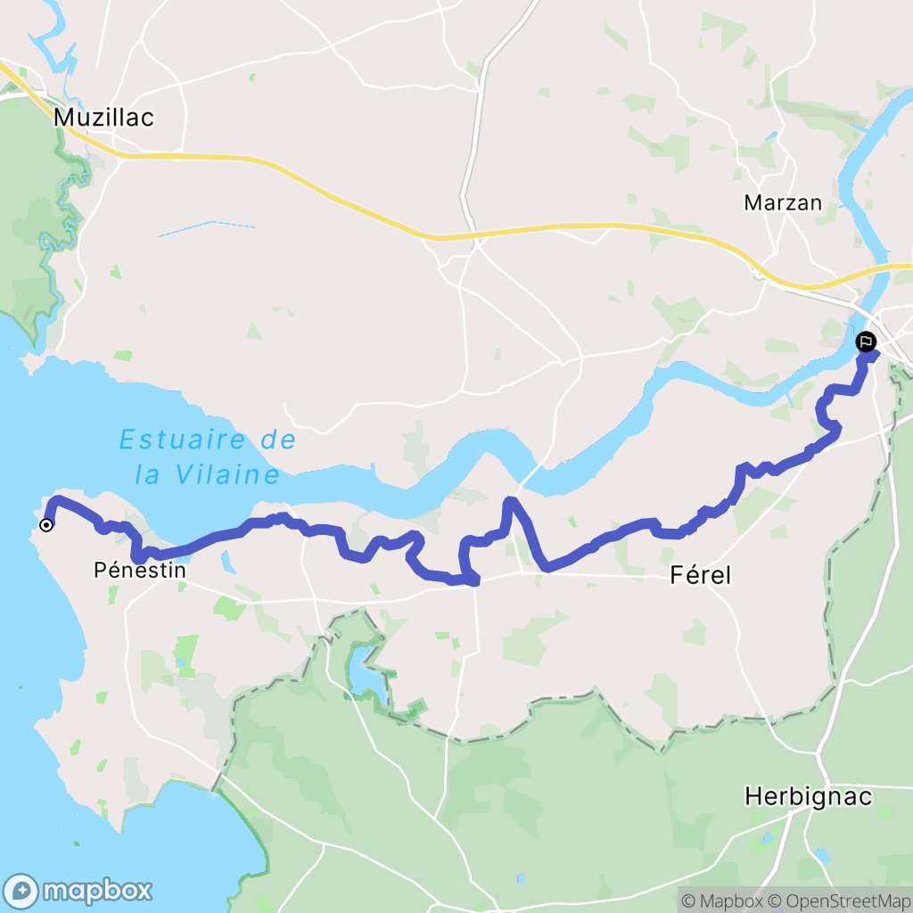 Pénestin : carte du parcours de randonnée - France