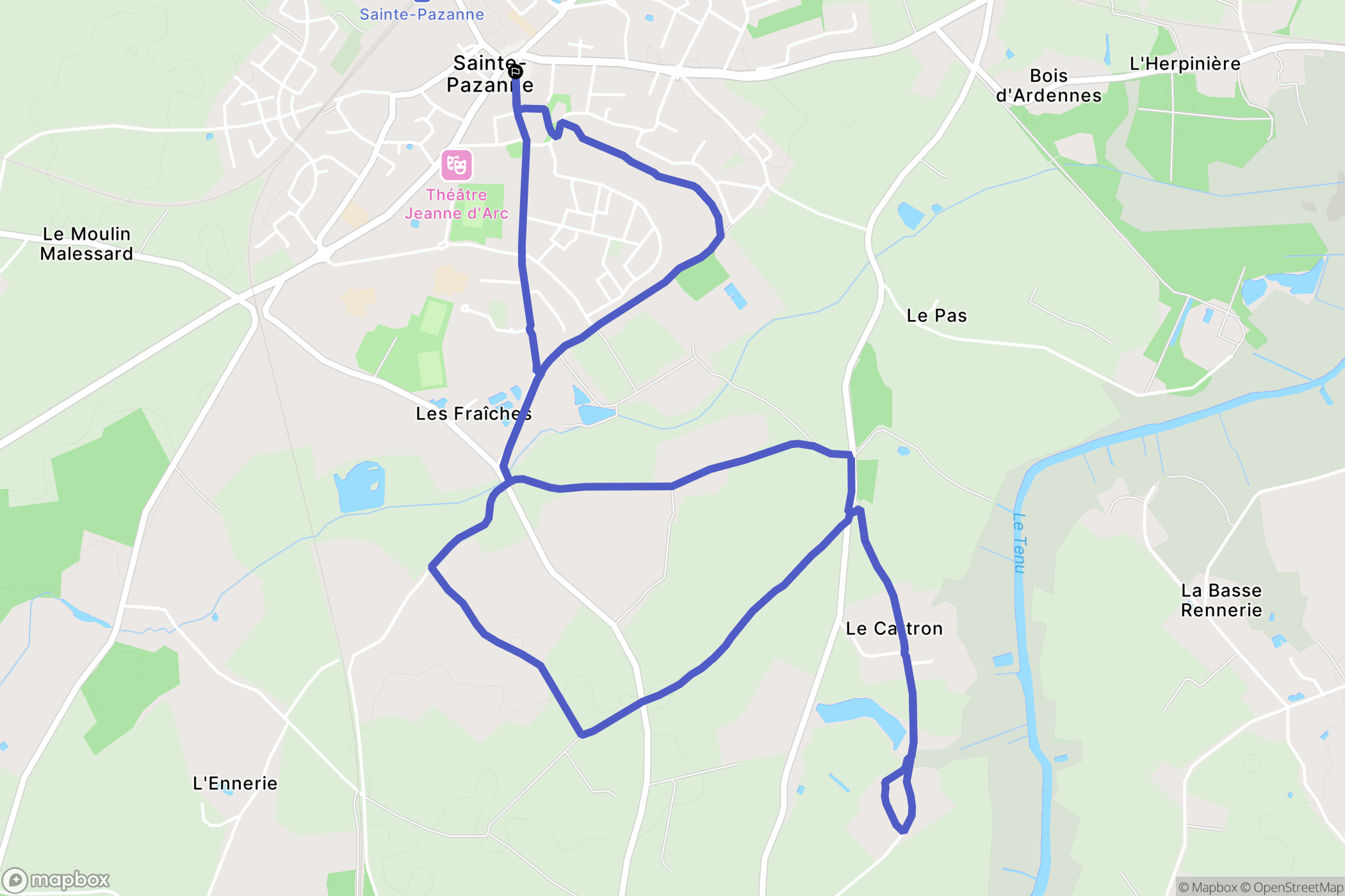 Sainte-Pazanne : carte du parcours de randonnée - France