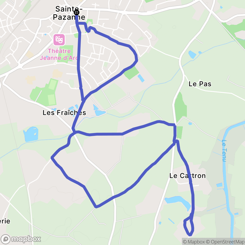 Sainte-Pazanne : carte du parcours de randonnée - France
