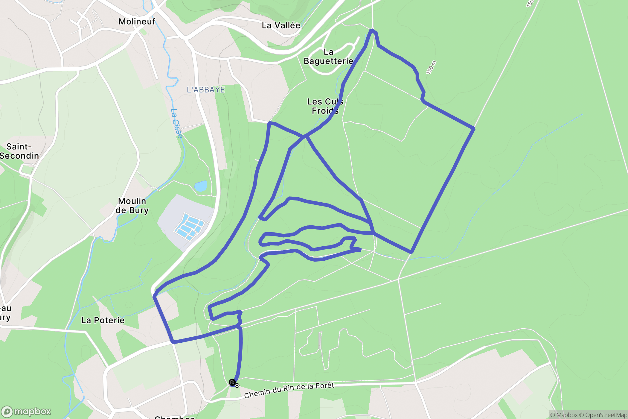 Valencisse : carte du parcours de randonnée - France