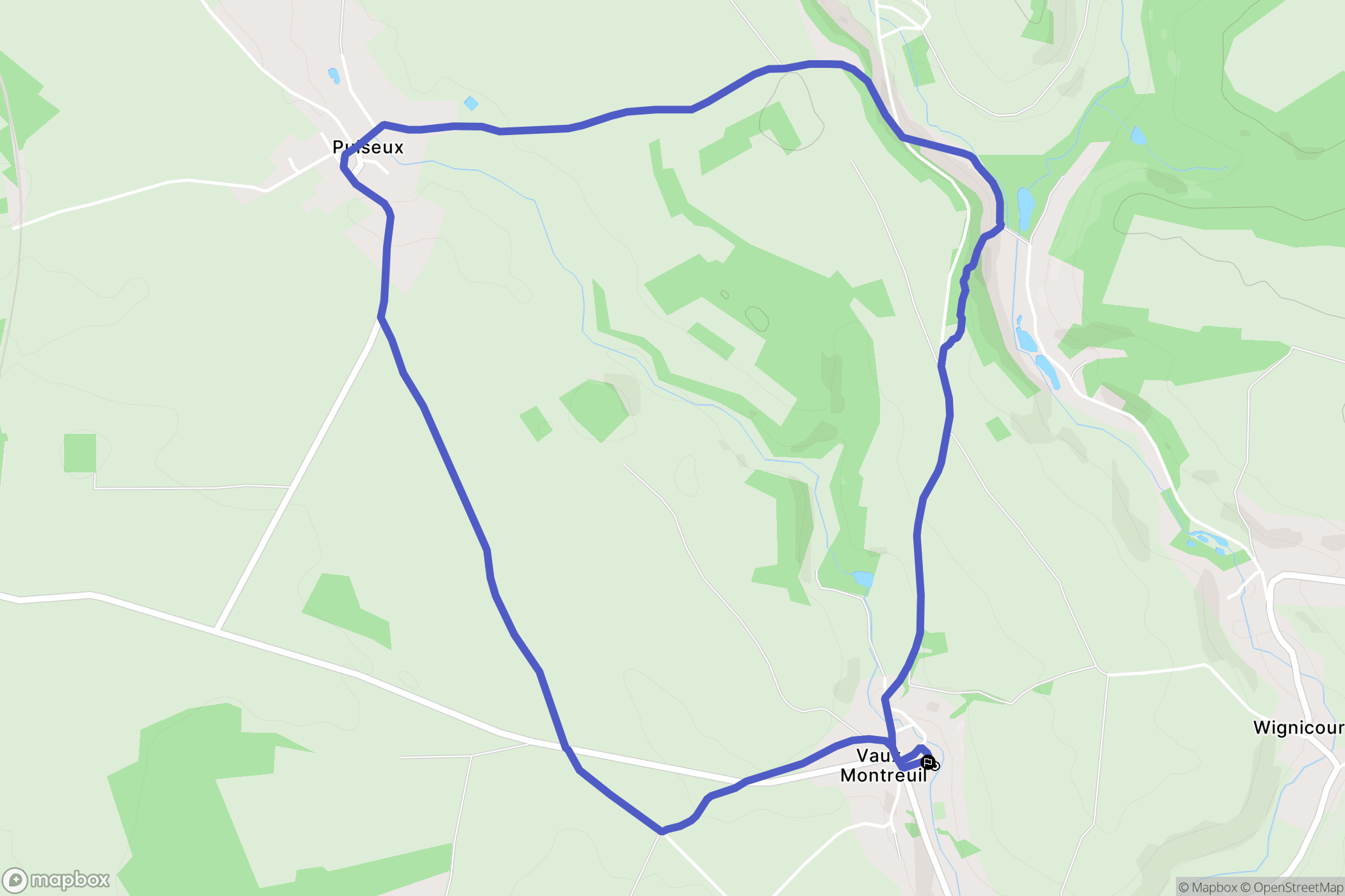Vaux-Montreuil : carte du parcours de randonnée - France