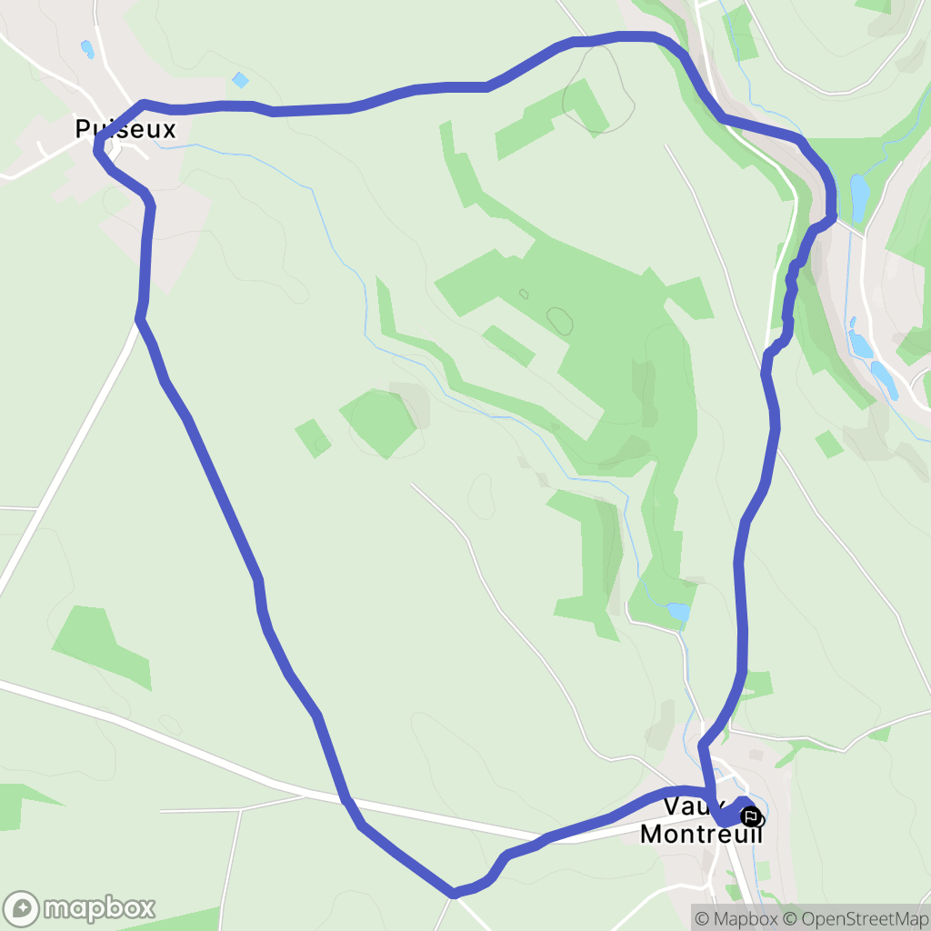 Vaux-Montreuil : carte du parcours de randonnée - France