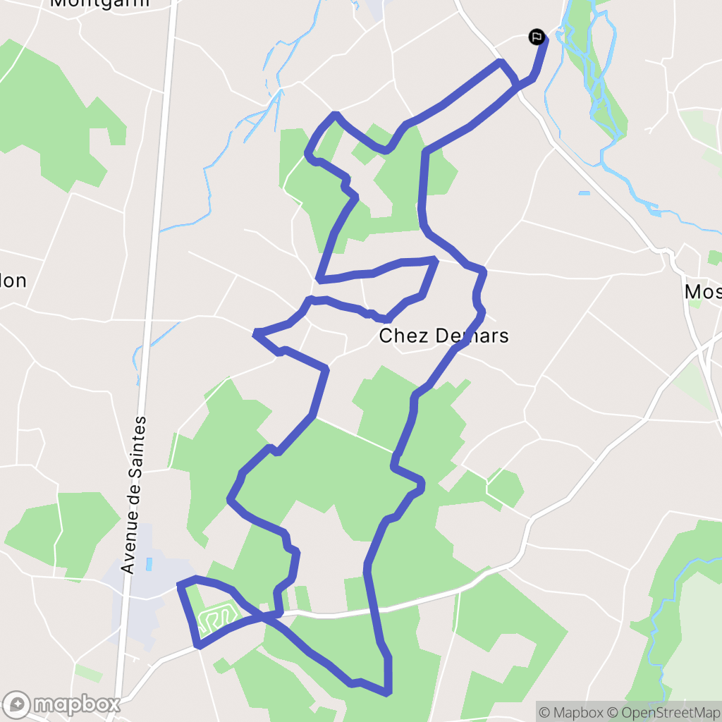 Mosnac : carte du parcours de randonnée - France