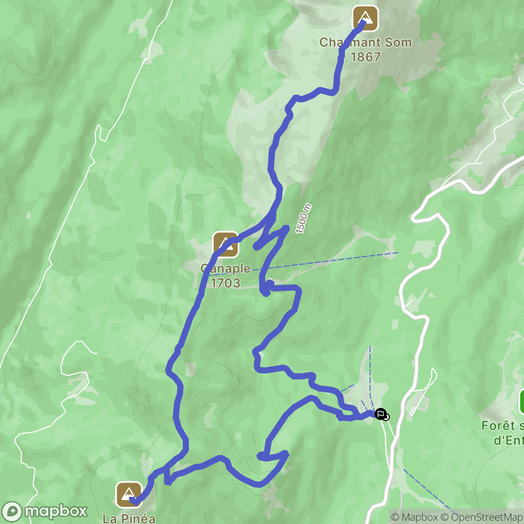 Sarcenas : carte du parcours de randonnée - France