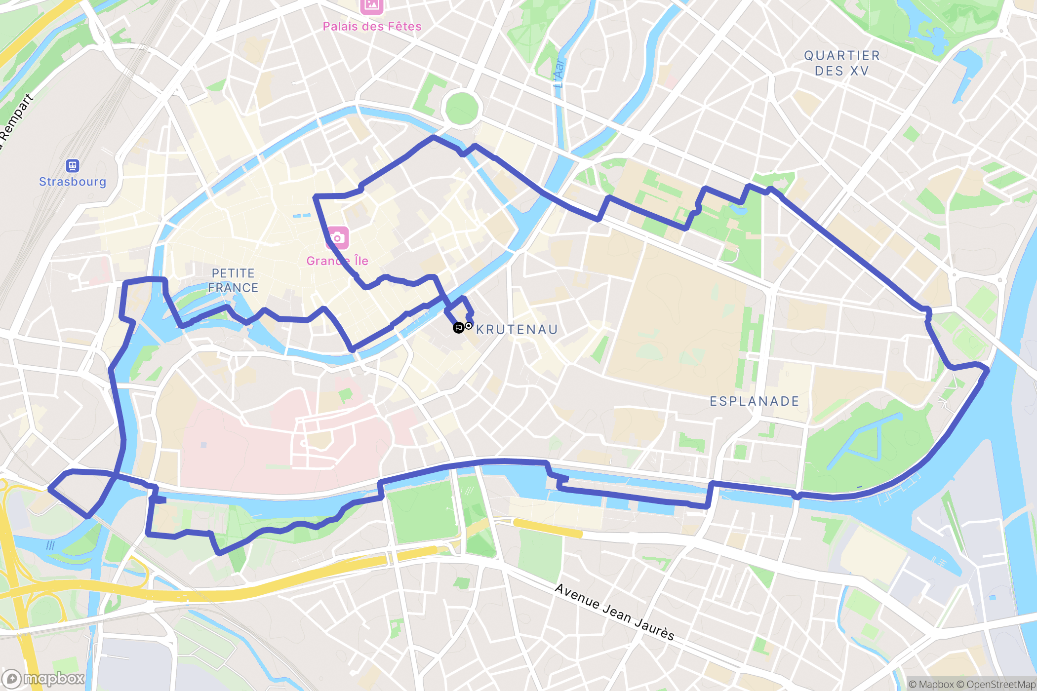Strasbourg : carte du parcours de randonnée - France