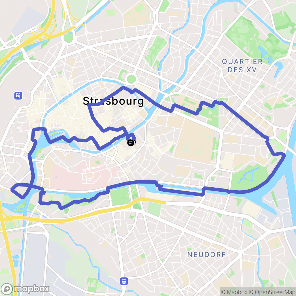 Strasbourg : carte du parcours de randonnée - France