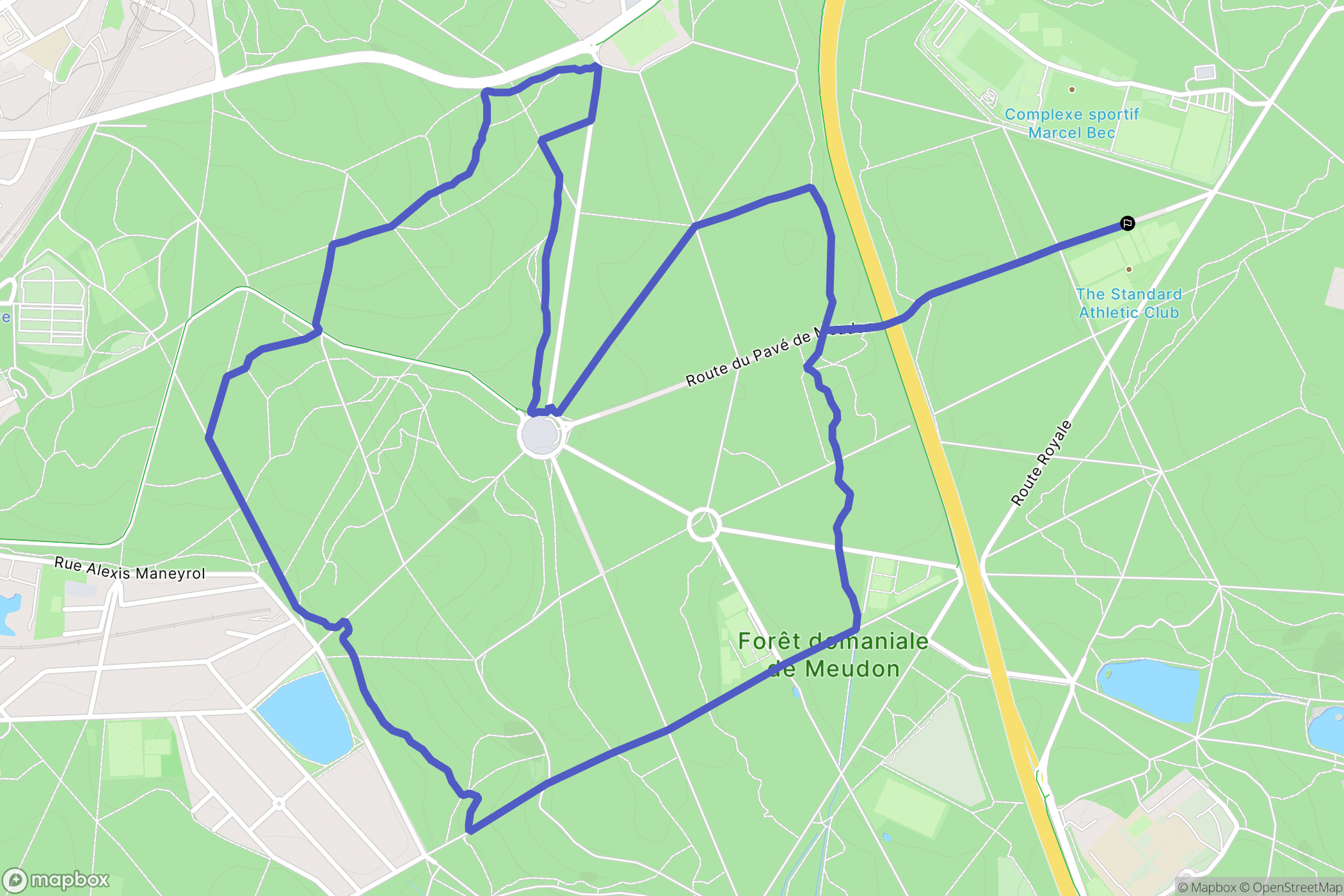 Meudon : carte du parcours de randonnée - France