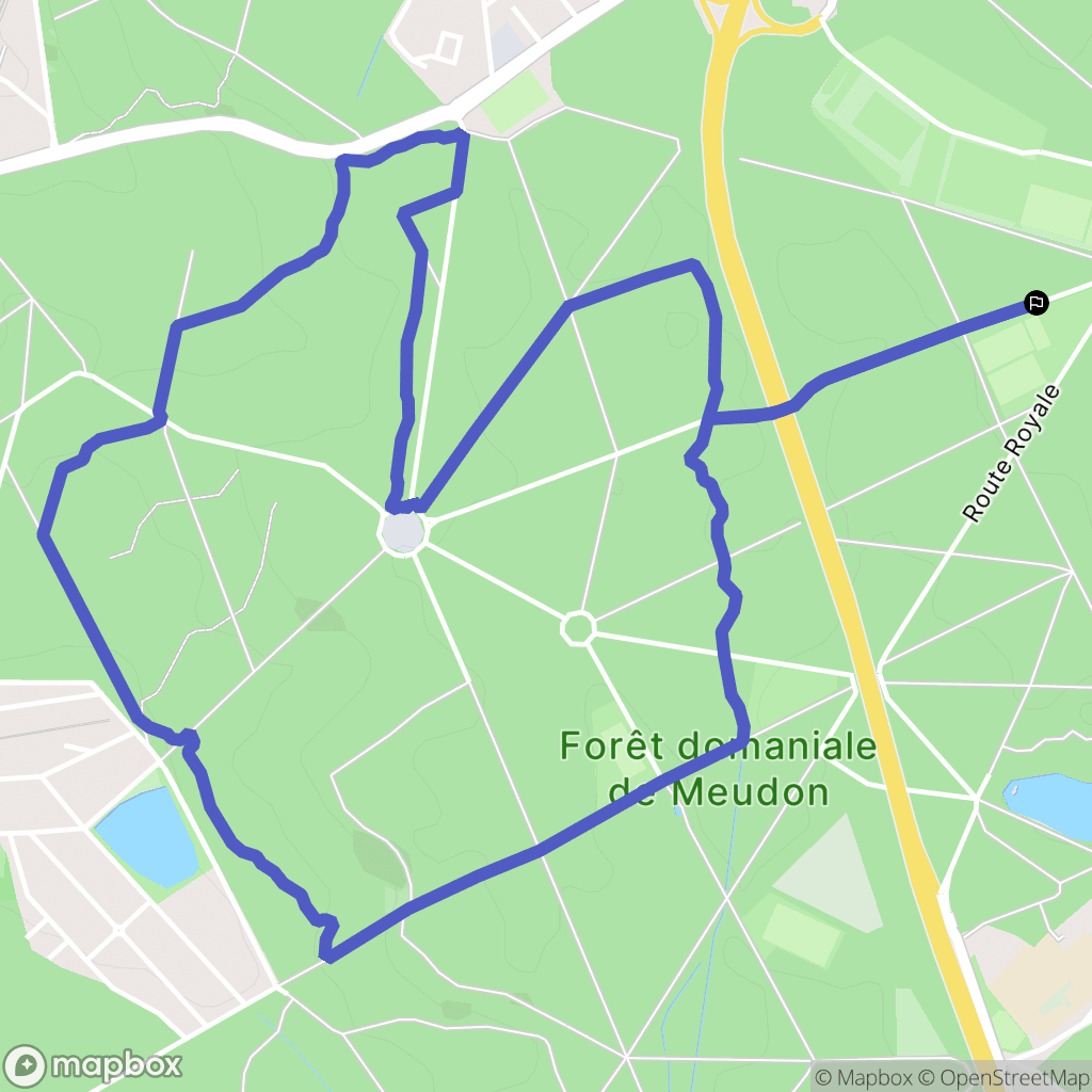 Meudon : carte du parcours de randonnée - France