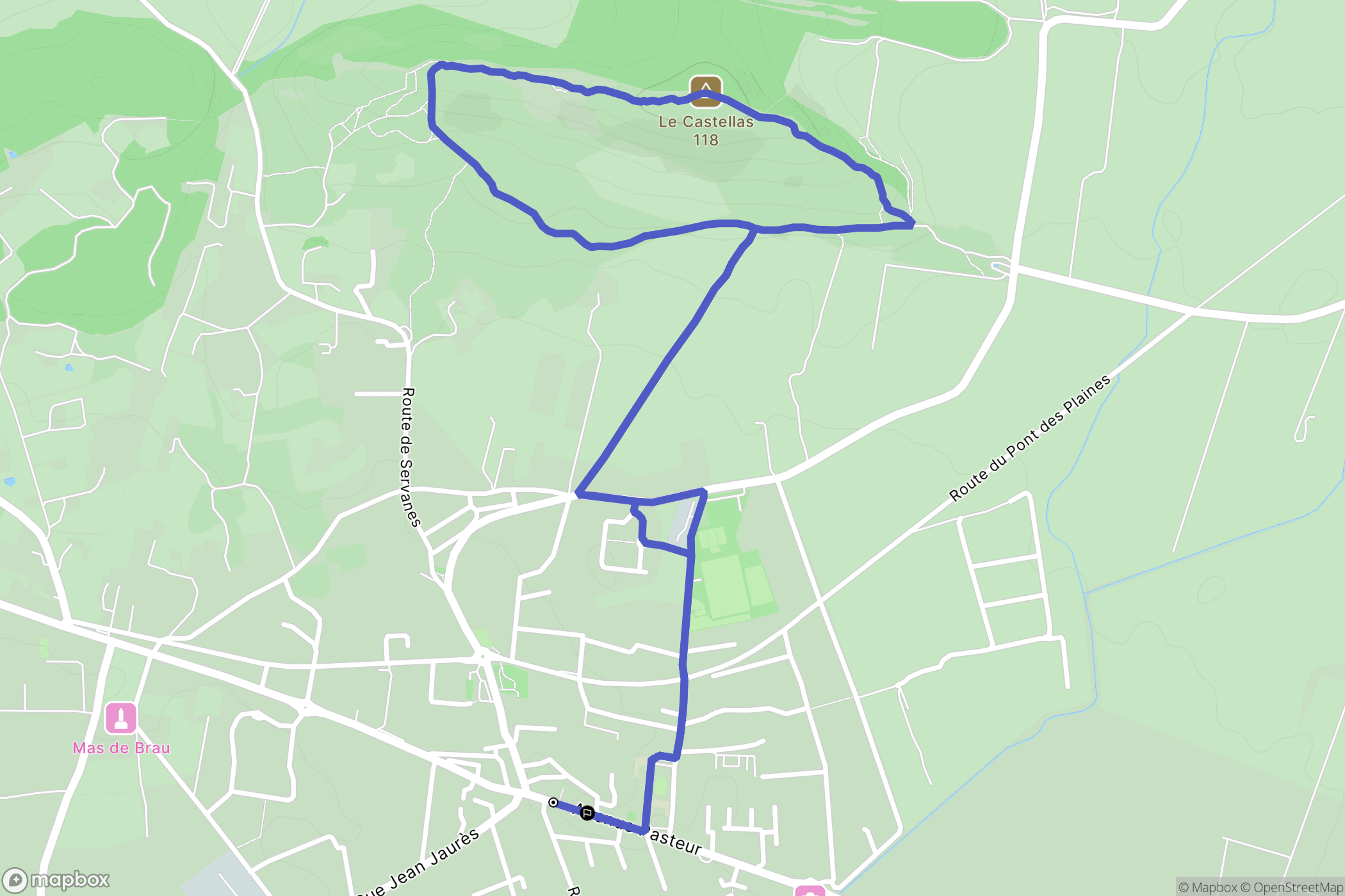 Mouriès : carte du parcours de randonnée - France
