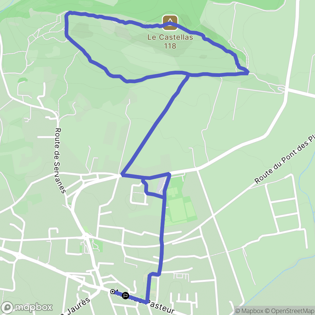 Mouriès : carte du parcours de randonnée - France