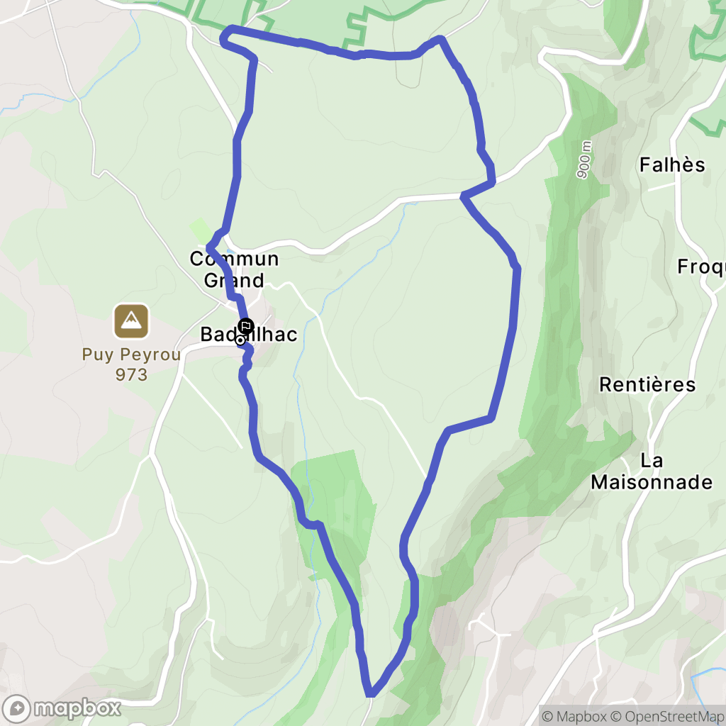 Badailhac : carte du parcours de randonnée - France