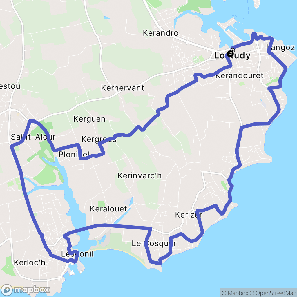 Loctudy : carte du parcours de randonnée - France