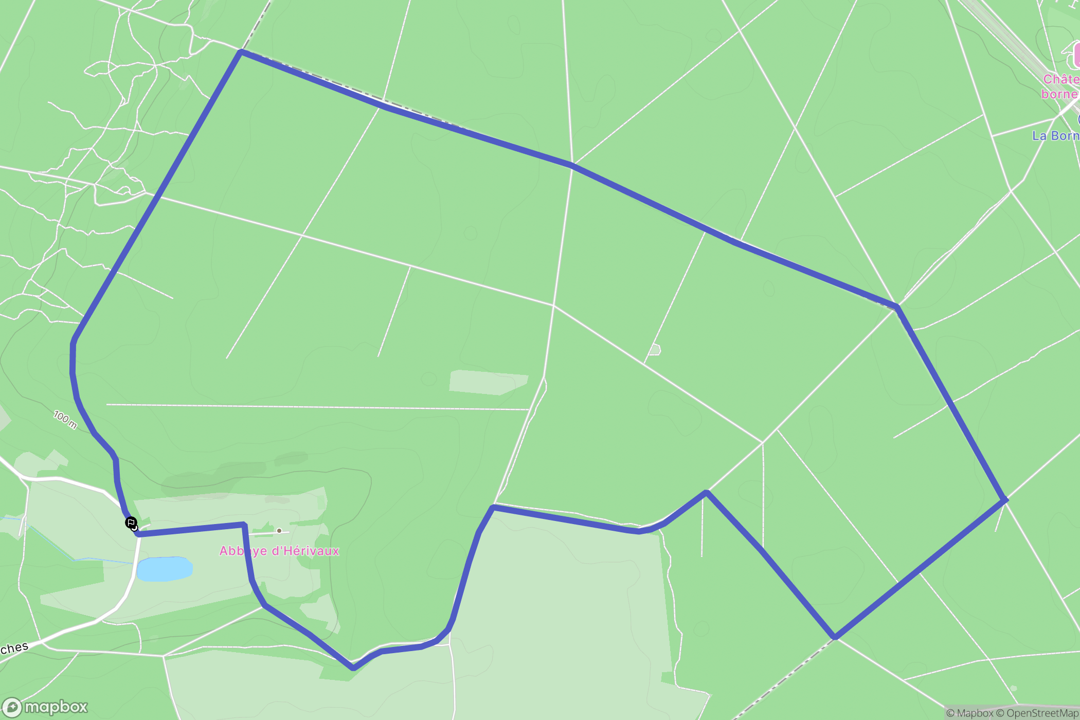 Luzarches : carte du parcours de randonnée - France