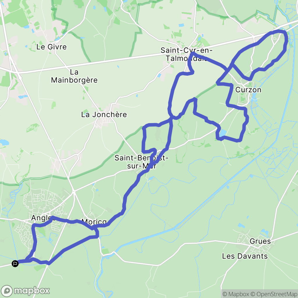 Angles : carte du parcours de randonnée - France